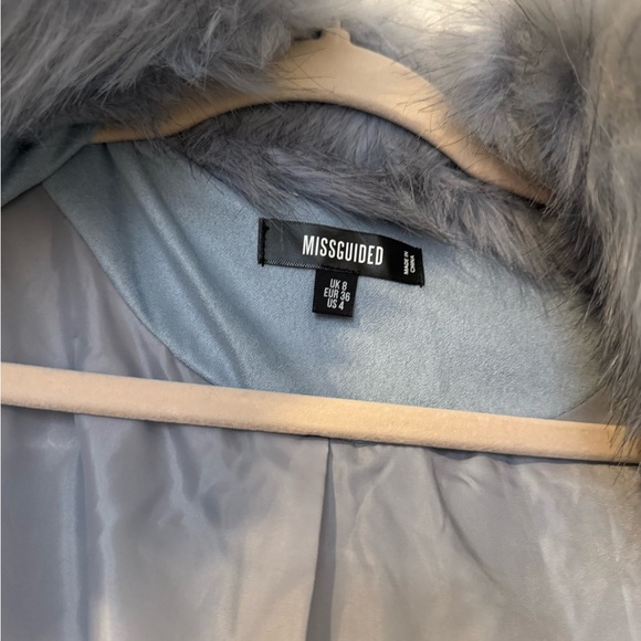 Missguided Blueish Gray Fur Jacket - Picture 2 of 3